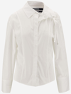 Jacquemus La Chemise Ruban Stretch Cotton Shirt In White
