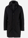 Moorer Technical Fabric Coat In Black