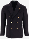 Tagliatore Double-breasted Peak-lapels Jacket In Blue
