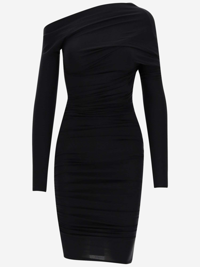 Balenciaga Twisted Cupro Blend Mini Dress In Black