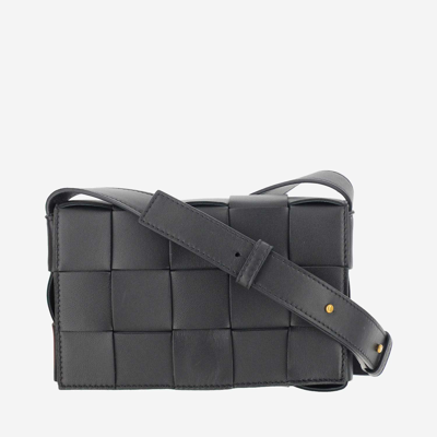 Bottega Veneta Small Leather Cassette Cross-body Bag In Black