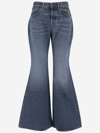 CHLOÉ FLARED JEANS IN COTTON AND HEMP DENIM