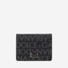 Dolce & Gabbana Bi-fold Wallet With All-over Monogram In Black