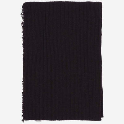 Faliero Sarti Cashmere And Wool Blend Scarf In Black