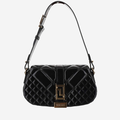 Versace Greca Goddess Mini Leather Bag In Black