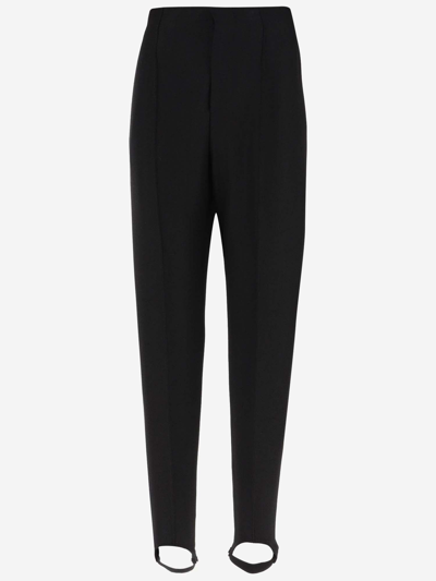 Bottega Veneta High-rise Cotton-blend Stirrup Pants In Black