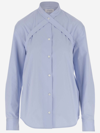 OFF-WHITE COTTON SHIRT WITH CRISSCROSS DETAIL