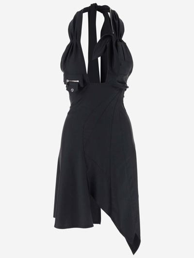 Coperni Racing Halterneck Dress In Black