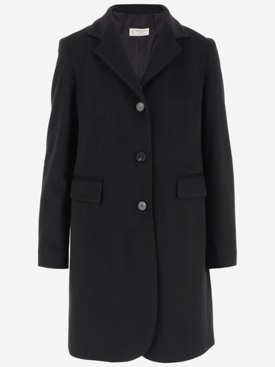 Alberto Biani Single-breasted Wool Coat In Black