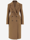 Tagliatore Angora And Wool Double-breasted Coat In Brown