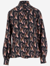 Etro Graphic-print Silk Shirt In Red