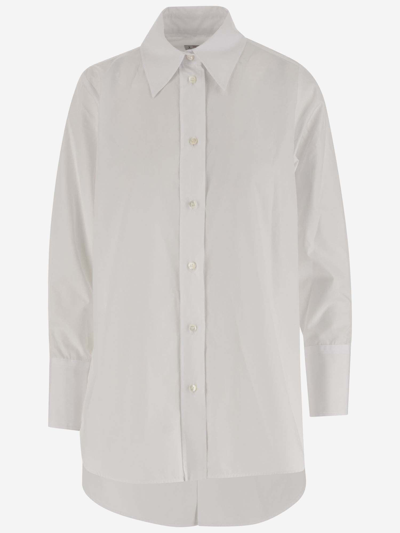 Alberto Biani Cotton Poplin Shirt In White