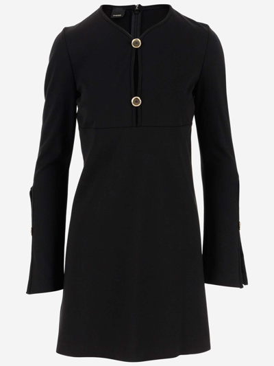 Pinko Aquarios Jersey Dress In Limo Black