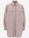 Herno Felted-finish Virgin Wool Shirt In Pink