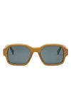 Celine Bold 3 Dots 53mm Geometric Sunglasses In Light Brown/ Other / Blue