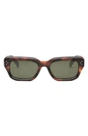 Celine Bold 3 Dots 54mm Rectangular Sunglasses In Havana / Green