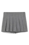 Mango Pleated Wool Blend Miniskort In Grey