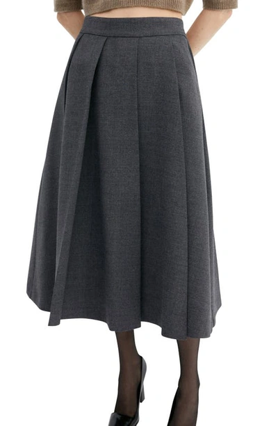 Mango Women's Plank Midi Skirt In Gray
