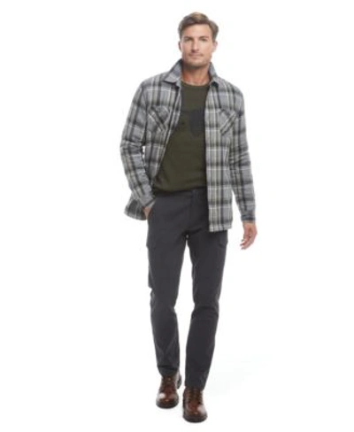 Weatherproof Vintage Mens Sherpa Lined Flannel Shirt Jacket Skull Crew Neck Sweater Cargo Pants Collection In Twine