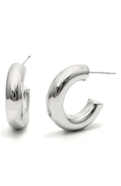 Petit Moments Simple Hoop Earrings In Silver
