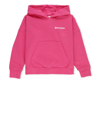 Palm Angels Logo-print Cotton Hoodie In Fuchsia