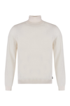 Hugo Boss Boss Musso Virgin Wool Turtleneck Sweater In Panna