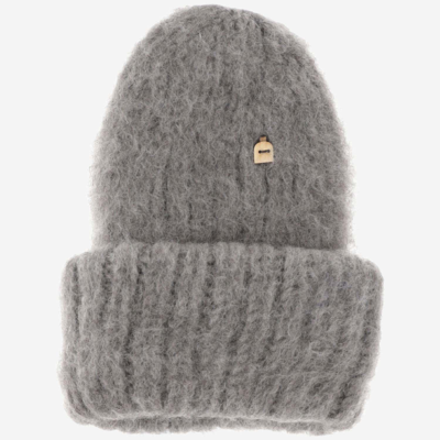Myssy Wool Beanie Hat In Light Grey