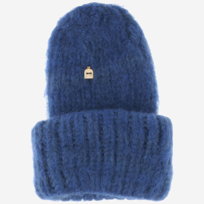 Myssy Wool Beanie Hat In Blue
