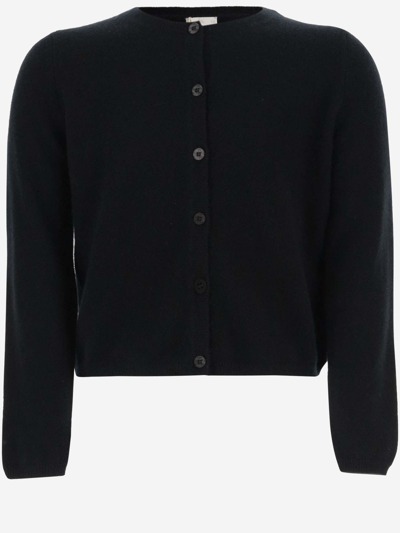 Il Gufo Kids' Button-up Cashmere Cardigan In Black