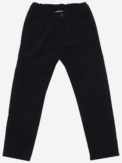 Bonpoint Kids' Mid-rise Corduroy Trousers In Black
