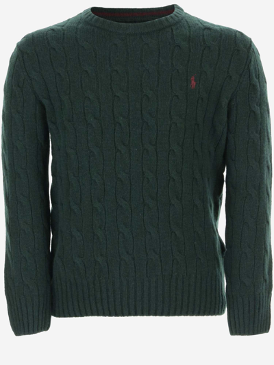 Polo Ralph Lauren Kids' Wool And Cashmere Sweater In Green
