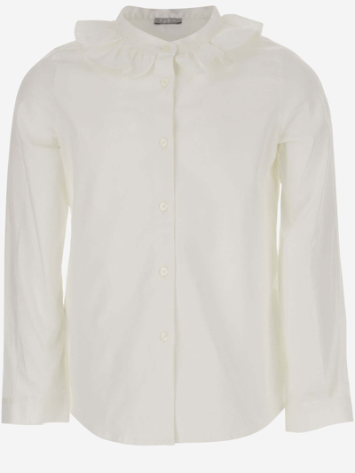 Il Gufo Kids' Stretch Cotton Shirt In White