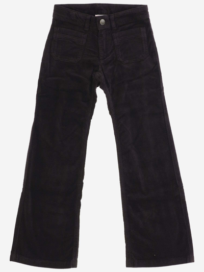 Bonpoint Kids' Velvet Pants In Mirtillo