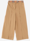 BURBERRY COTTON PANTS WITH CHECK DETAILS