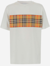 BURBERRY COTTON T-SHIRT WITH VINTAGE CHECK INSERT