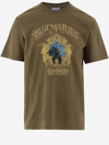 Bluemarble Cotton T-shirt With Graphic Print In Khaki