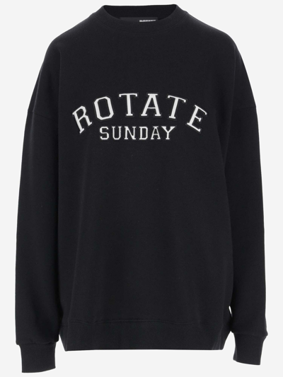 Rotate Birger Christensen Woman Sweatshirt Black Size Xs Organic Cotton In Nero