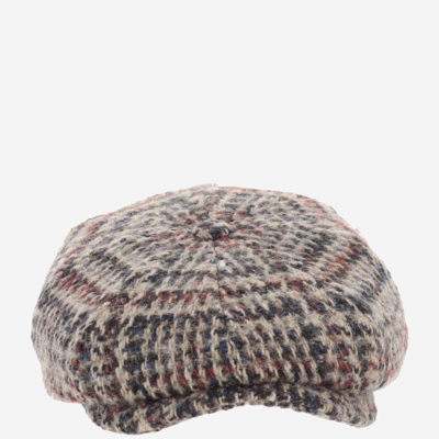 Stetson Wool Cap With Check Pattern In Red