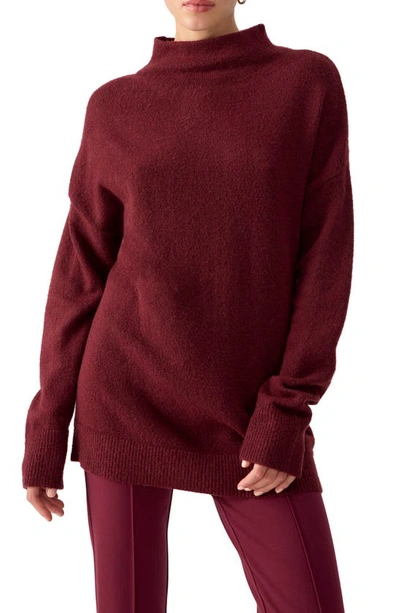 Sanctuary Change Of Season Funnel Neck Tunic Sweater In Purple