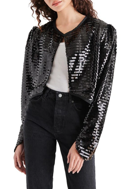 STEVE MADDEN JULIET SEQUIN CROP JACKET