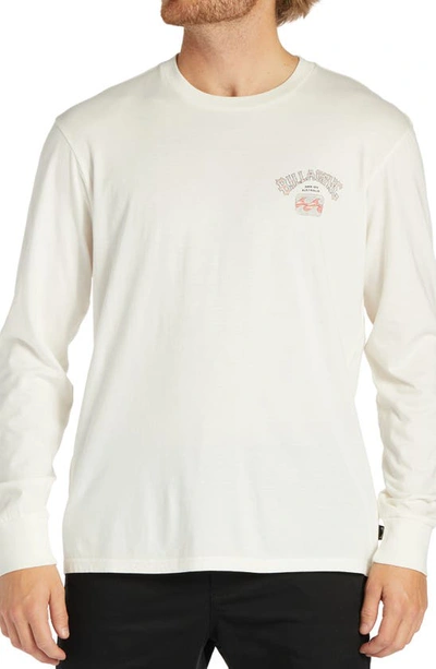 Billabong Theme Arch Long Sleeve Logo Graphic T-shirt In Off White