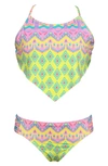 Hobie Kids' Ikat Hankini Two-piece Swimsuit In Citron