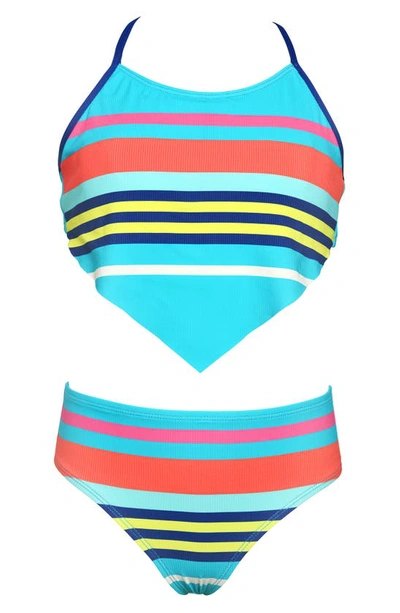 Hobie Kids' Sail Hankini Two-piece Swimsuit In Blue Multi