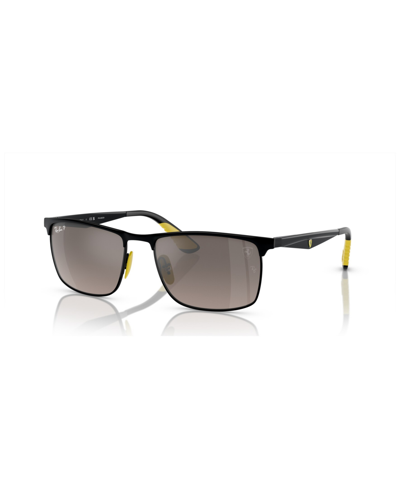 Ray Ban Unisex Polarized Sunglasses, Mirror Gradient Rb3726m In Black On Black