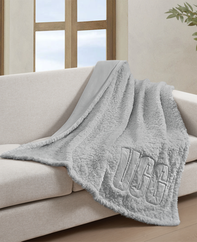 Ugg Sawyer Logo Throw, 50" X 70" In Stone