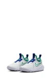 Nike Kids' Flex Runner 2 Slip-on Running Shoe In White/ Green/ Pure Platinum