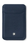 Montblanc Sartorial Leather Card Case In Blue
