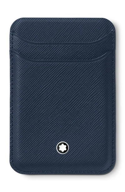 Montblanc Sartorial Leather Card Case In Blue