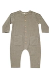 QUINCY MAE GINGHAM ORGANIC COTTON WOVEN ROMPER
