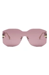 Fendi Women's Graphy Rectangular Mask Sunglasses In Endura Gold Violet